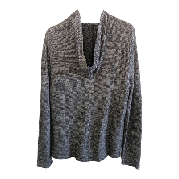 Faherty Men’s Herringbone French Terry Beach Hoodie in Granite Size L - Picture 2 of 14